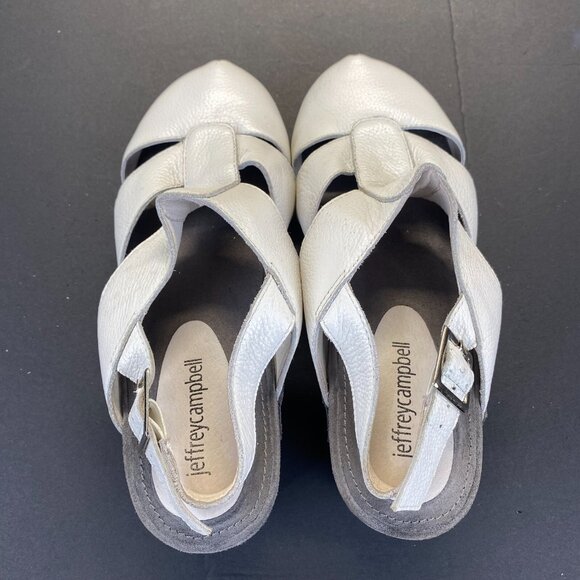 Jeffrey Campbell Genuine Leather Platform/Clogs/Sandals White Size 8.5 M - Picture 10 of 16